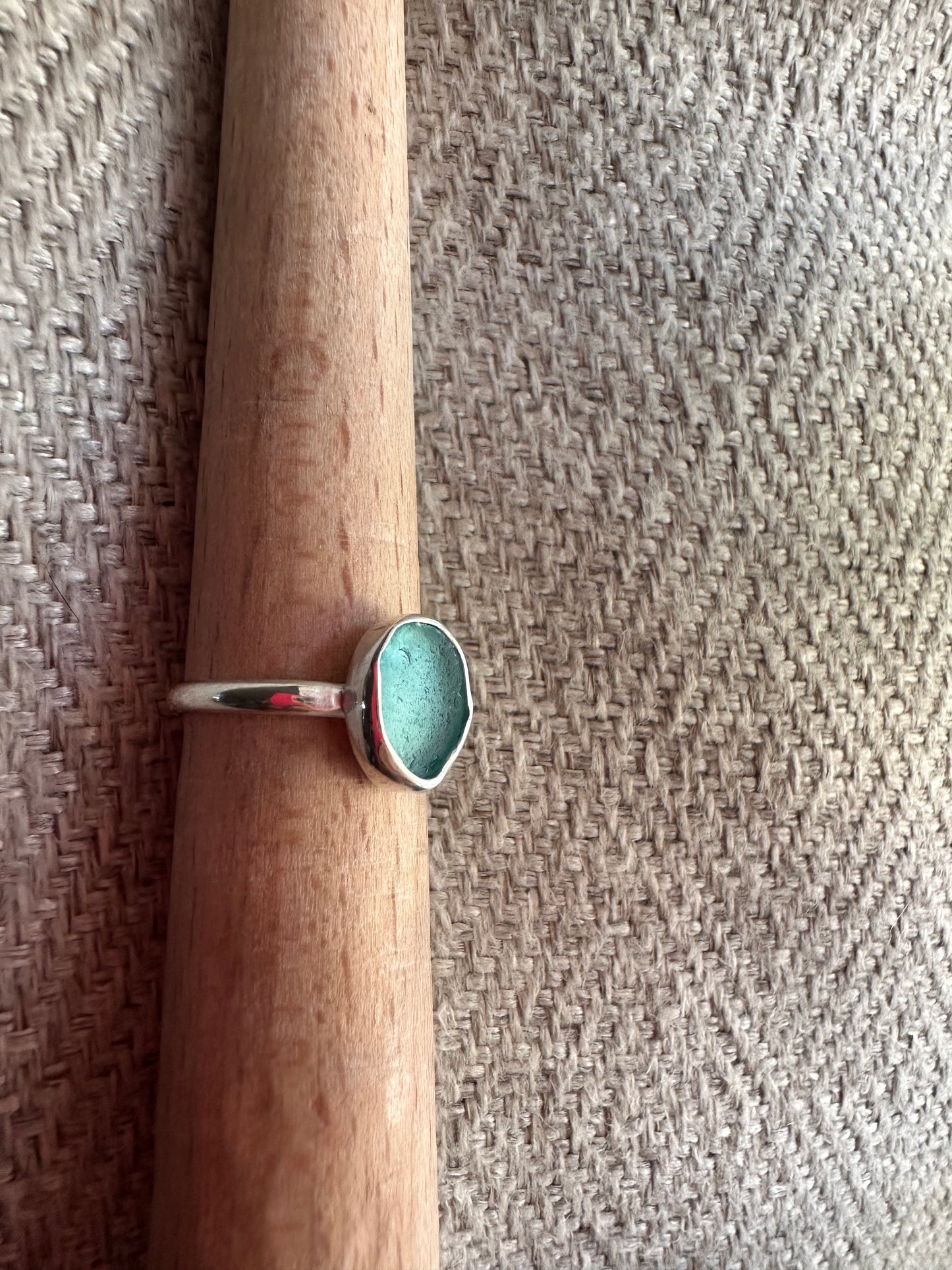Seafoam Blue Sea Glass Ring
