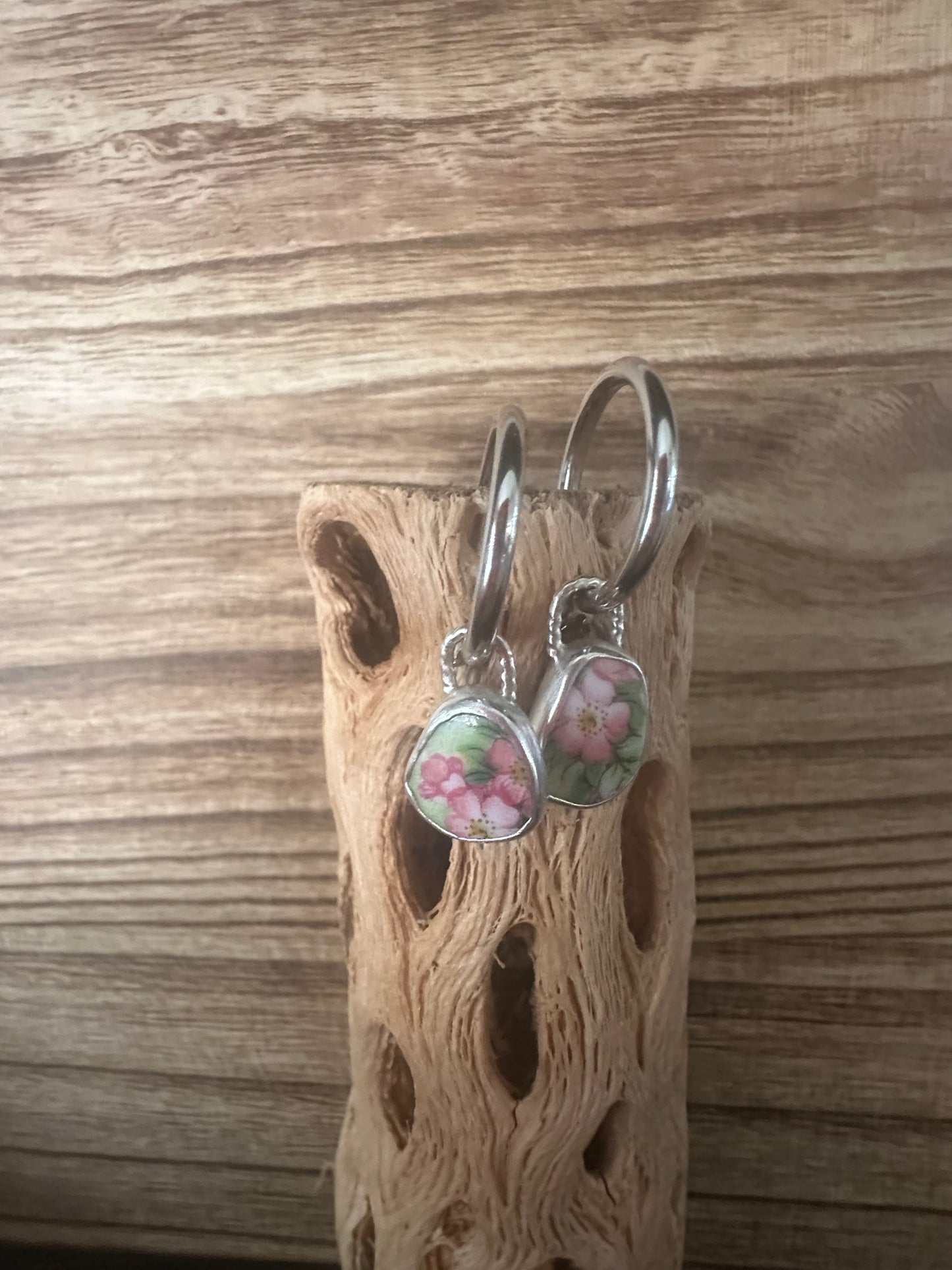 Flower Vintage china earrings