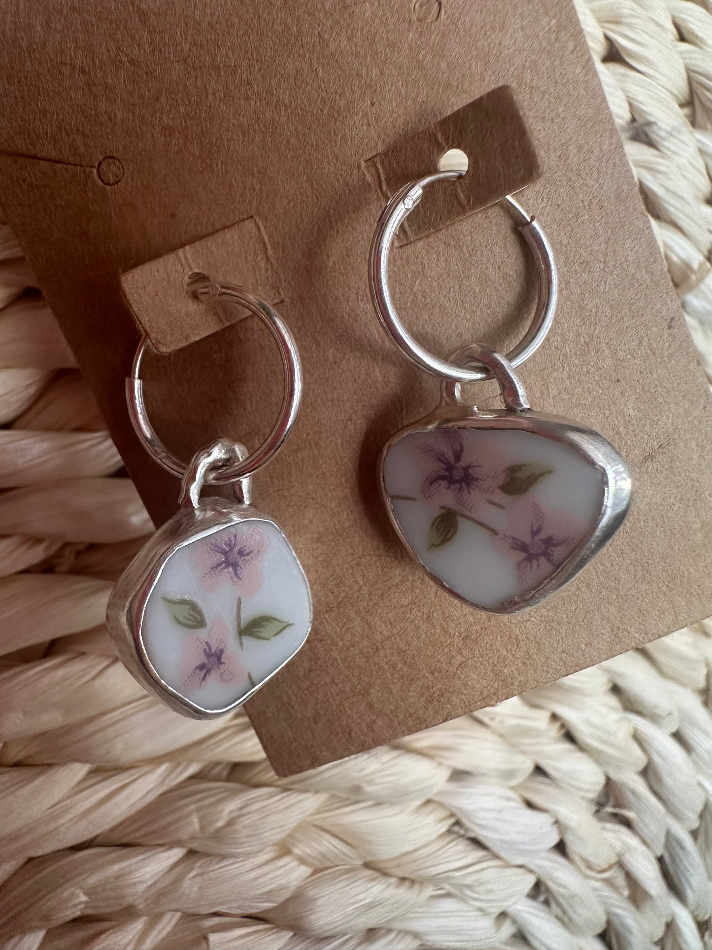 Spring vintage china earring