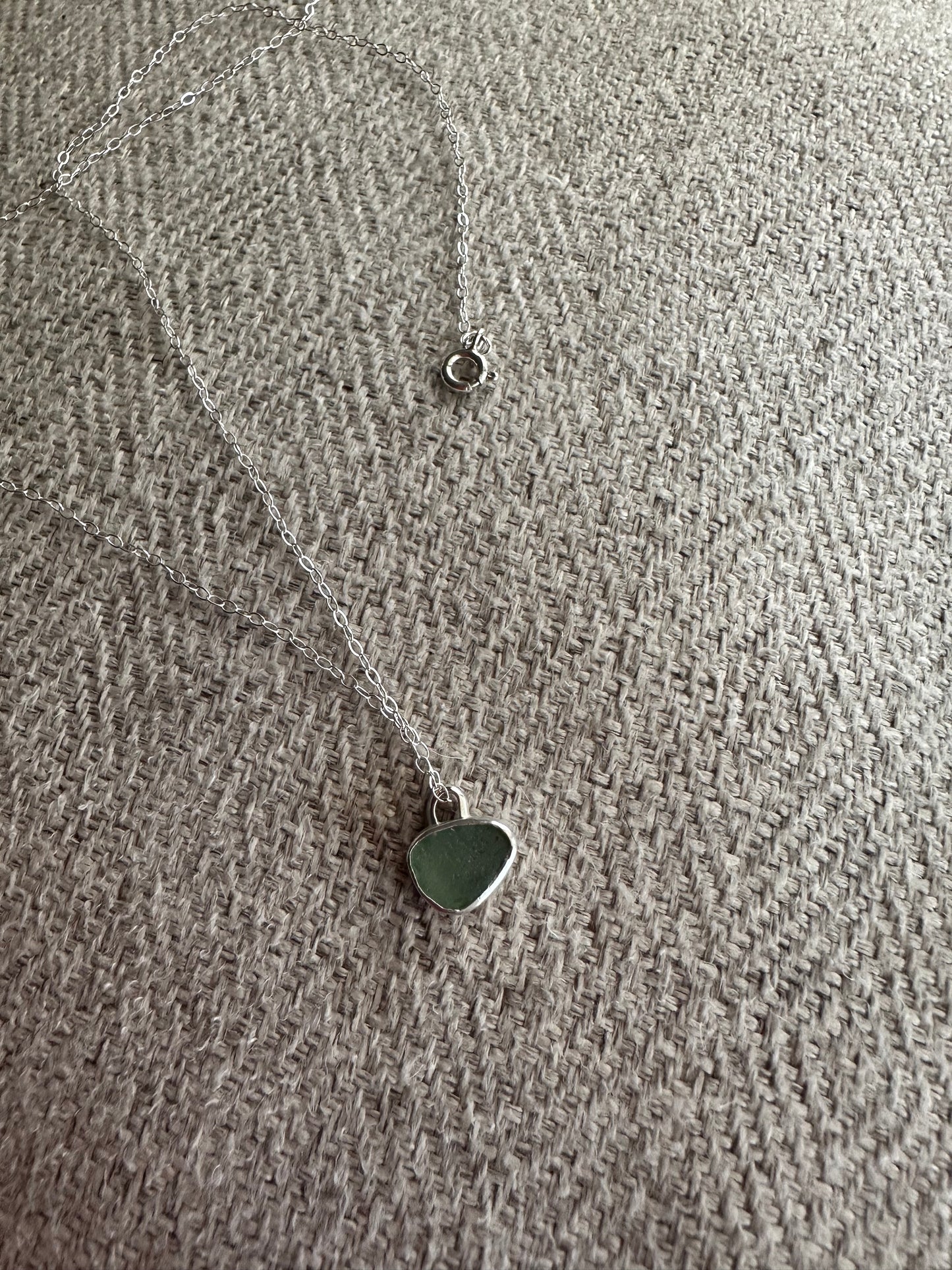 Dainty seafoam Seaglass pendant (chain not included)