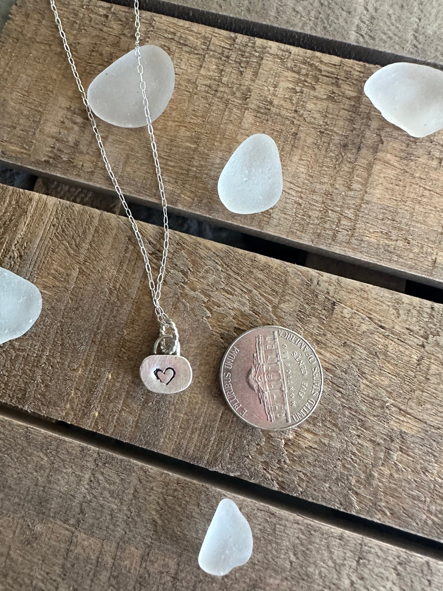 Petite light blue seaglass pendant